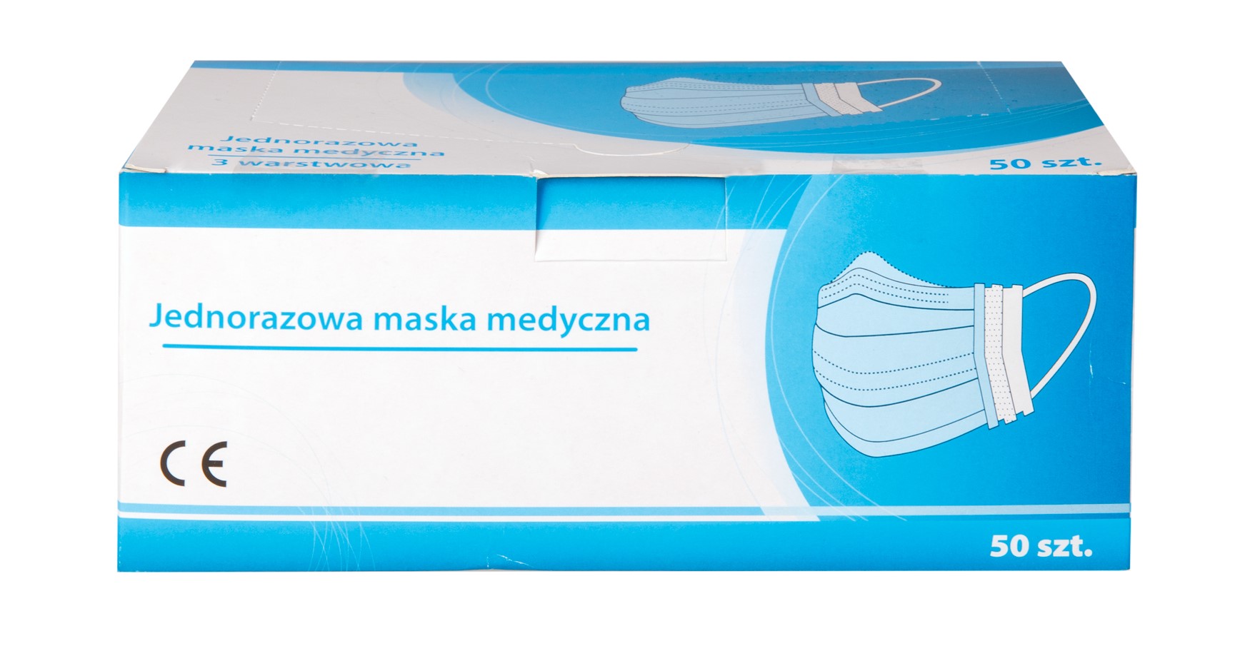 Maska chirurgiczna, medyczna, trójwarstwowa, na gumce, 50szt typ II czarna